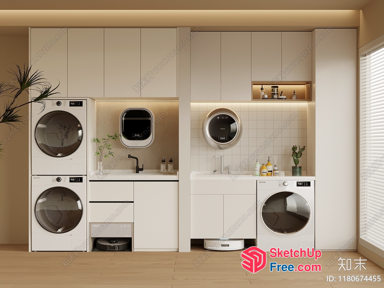 Laundry Room With Modern Appliances And Decor 3D SketchUp File