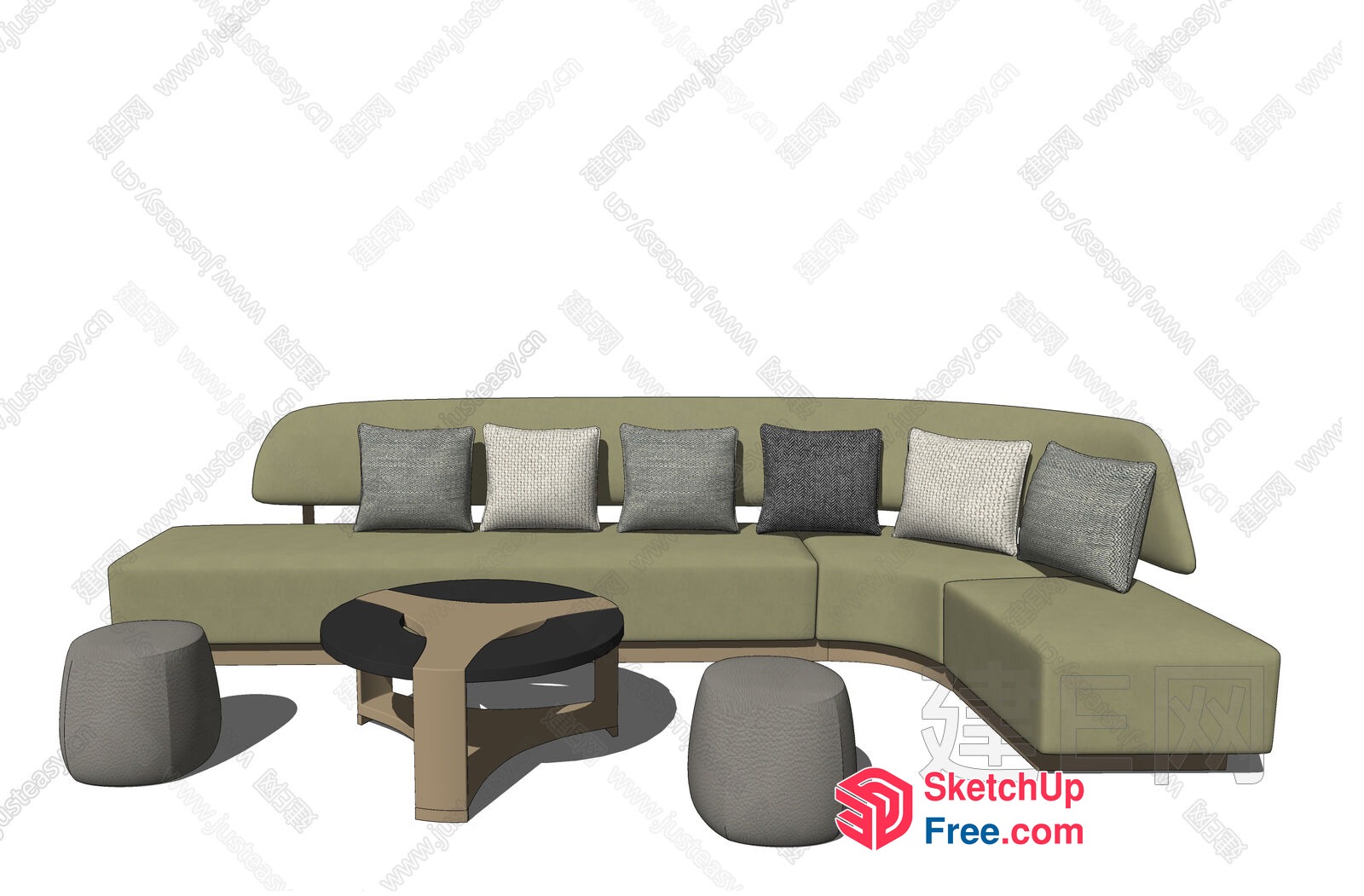 Modern Living Room Furniture Set 3D SketchUp File