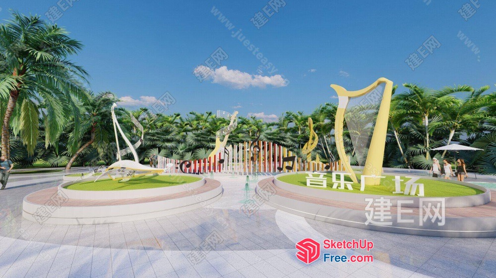 Outdoor Musical Instrument Park 3D SketchUp File