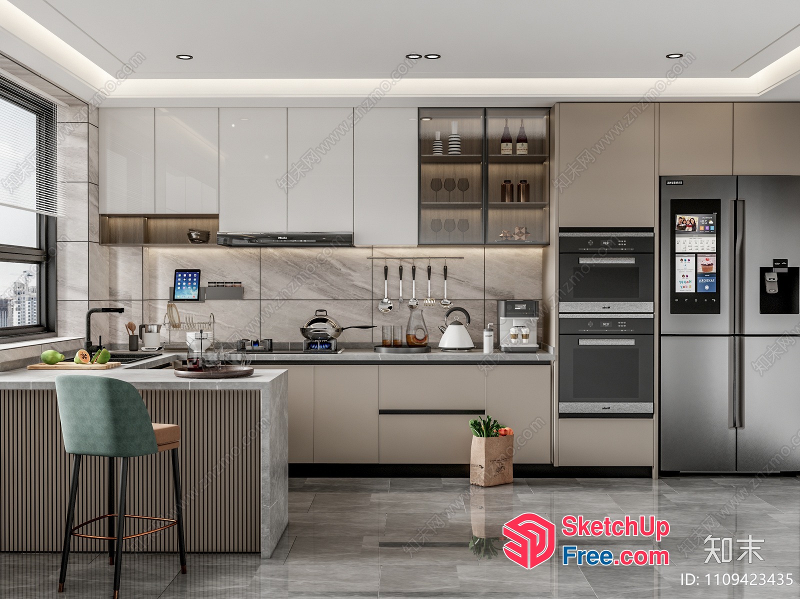 Modern Kitchen With Sleek Appliances And Minimalist Decor 3D SketchUp File