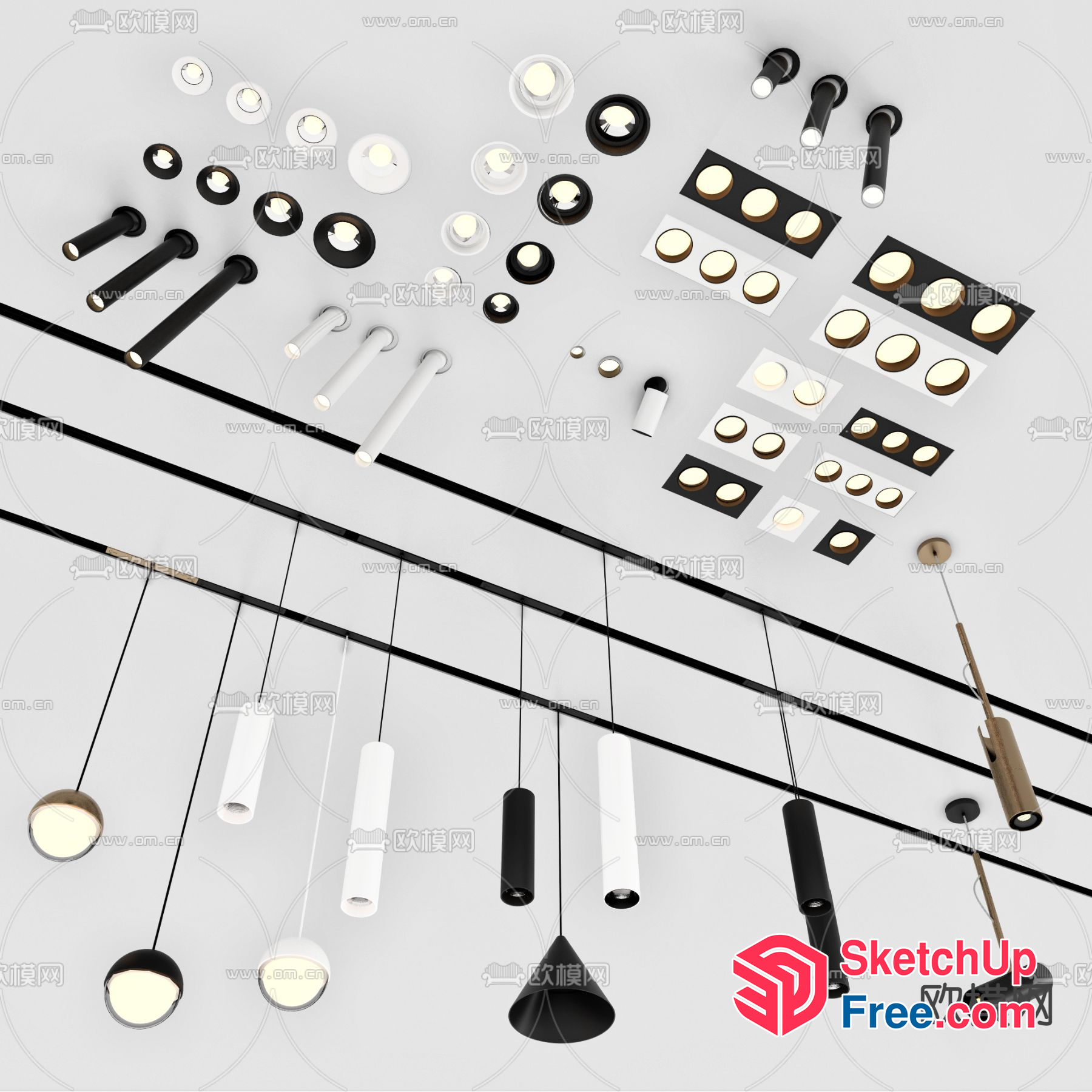 Modern Ceiling Lighting Fixtures 3D SketchUp File