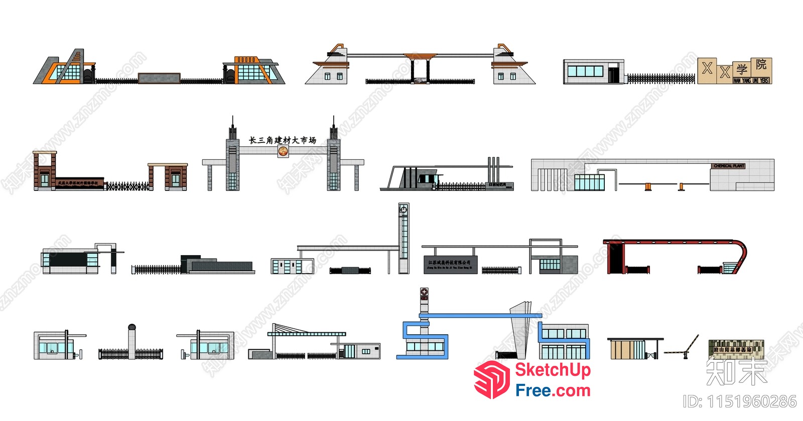 Architectural Plans Of Various Buildings And Interiors 3D SketchUp File