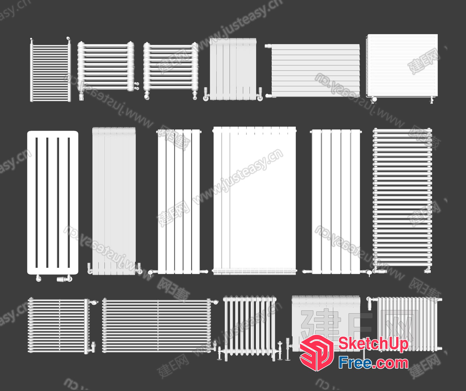 Radiator Heating System Components 3D SketchUp File