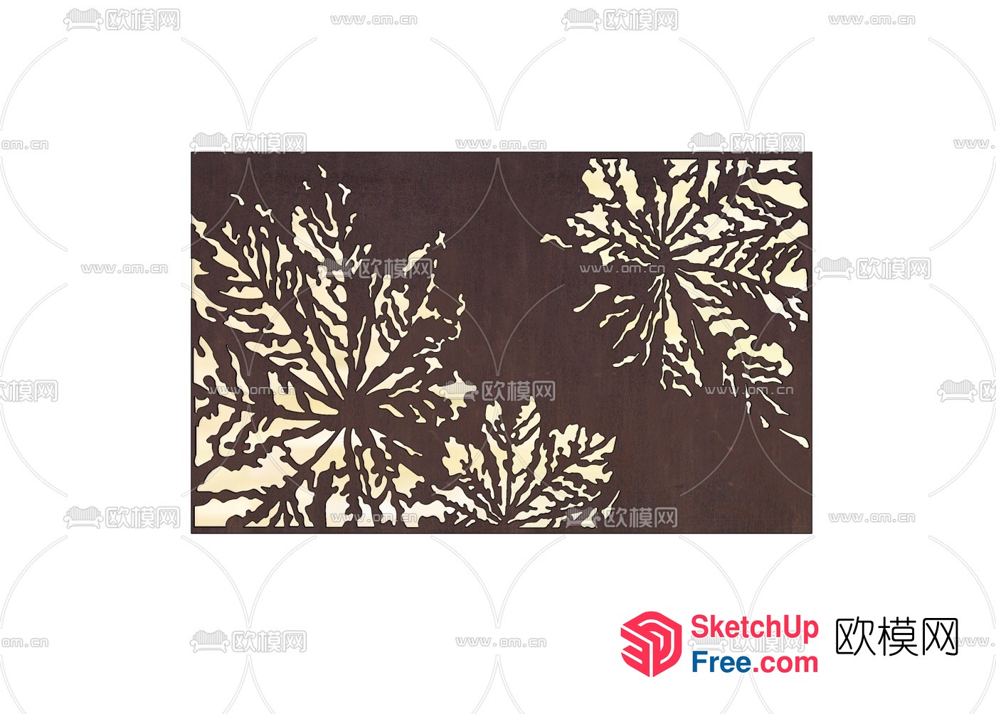 Decorative Brown And Beige Floral Pattern 3D SketchUp File