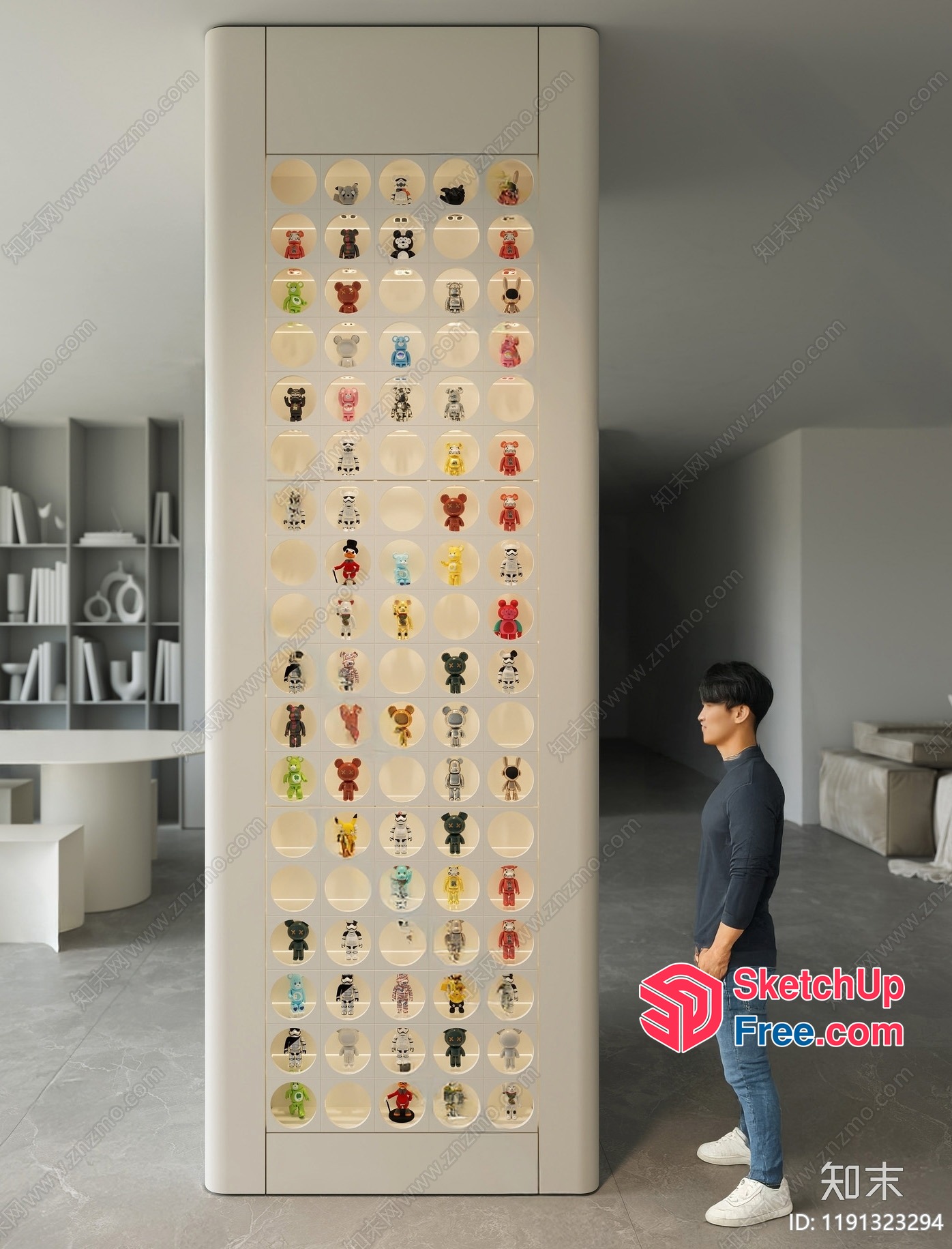 Minimalist Style Interior With A Unique Display Of Small Animal Figures 3D SketchUp File