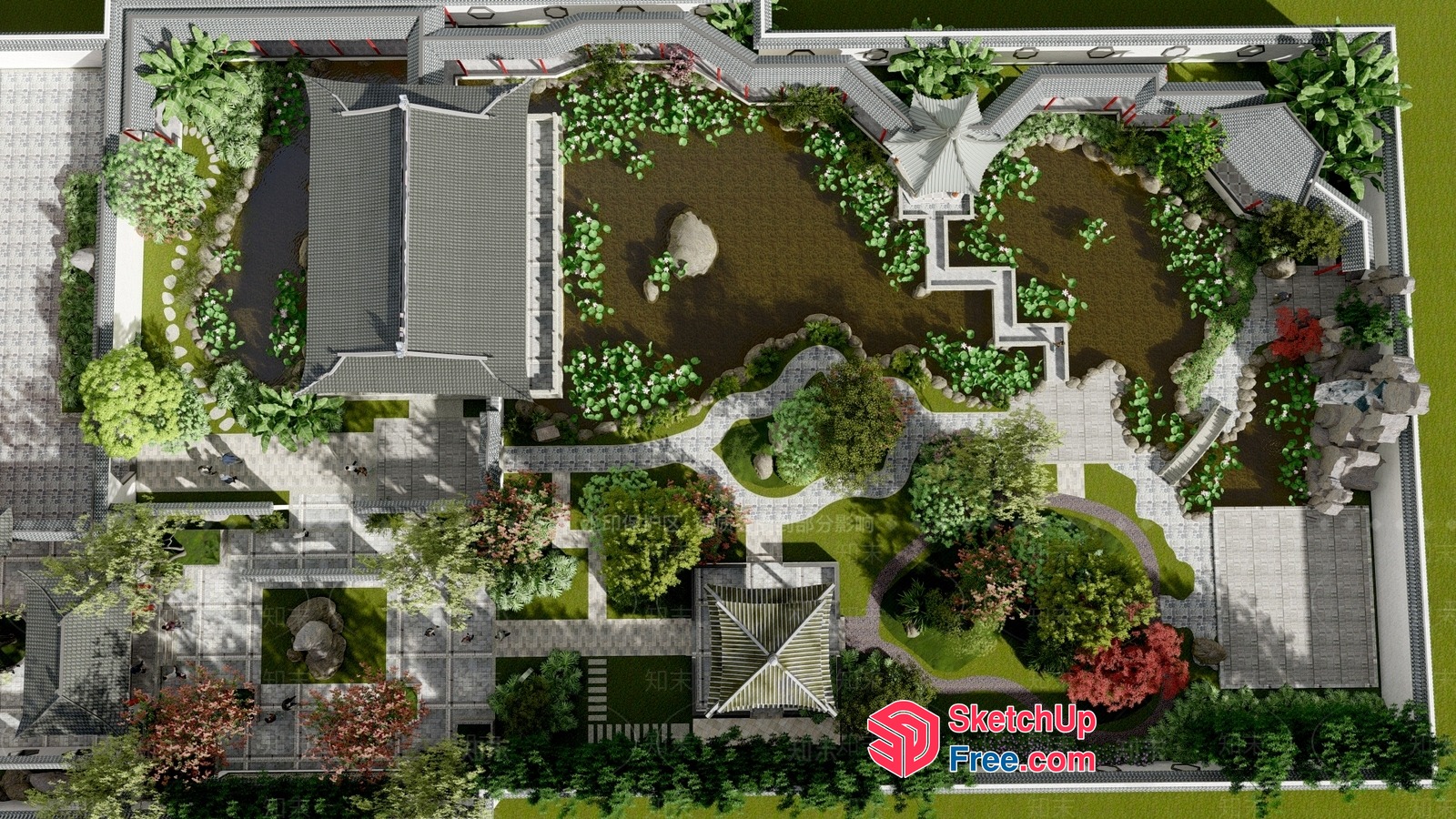 Serene Japanese Garden Oasis 3D SketchUp File