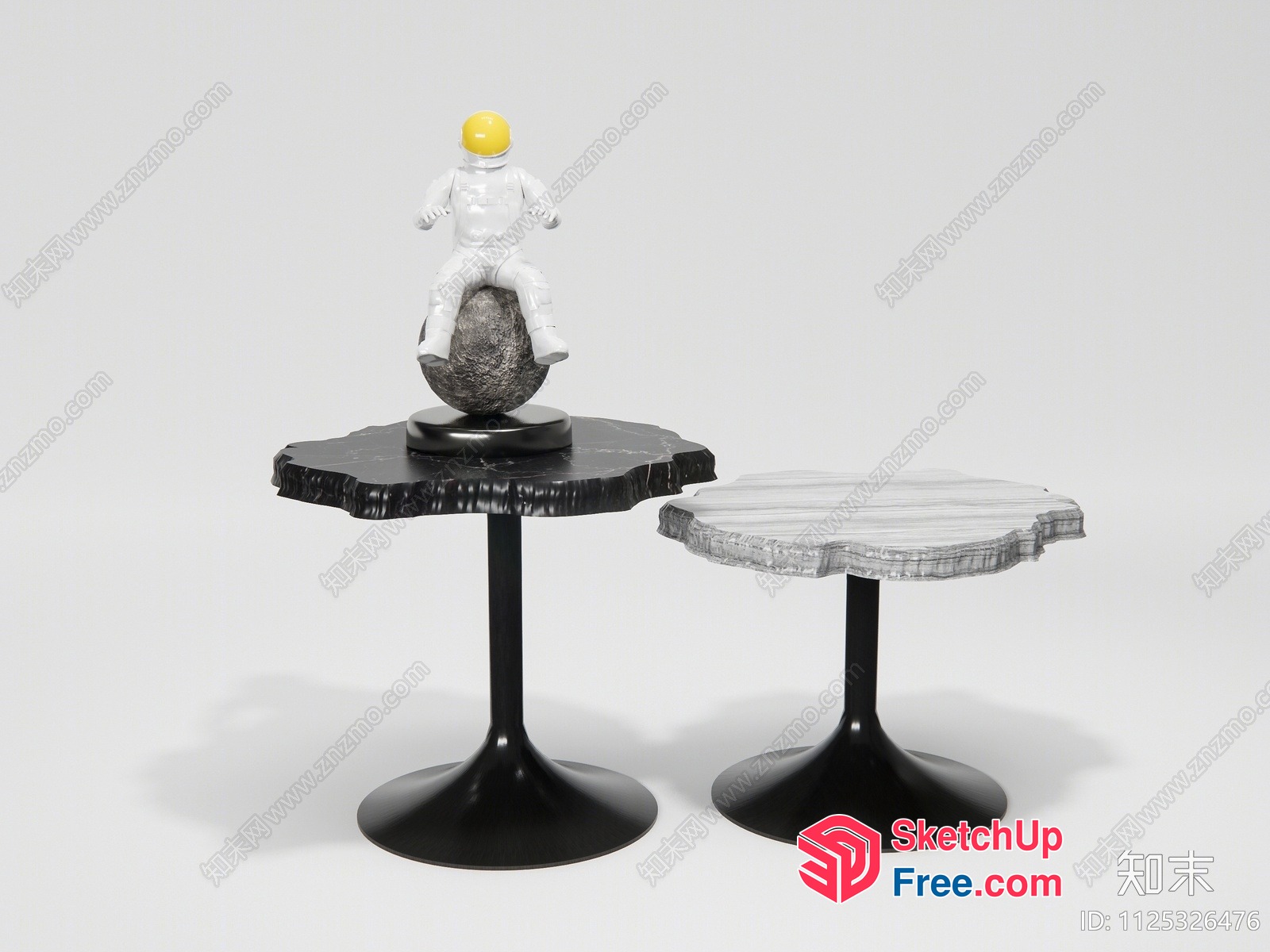 Space Capsule Decorative Side Tables 3D SketchUp File