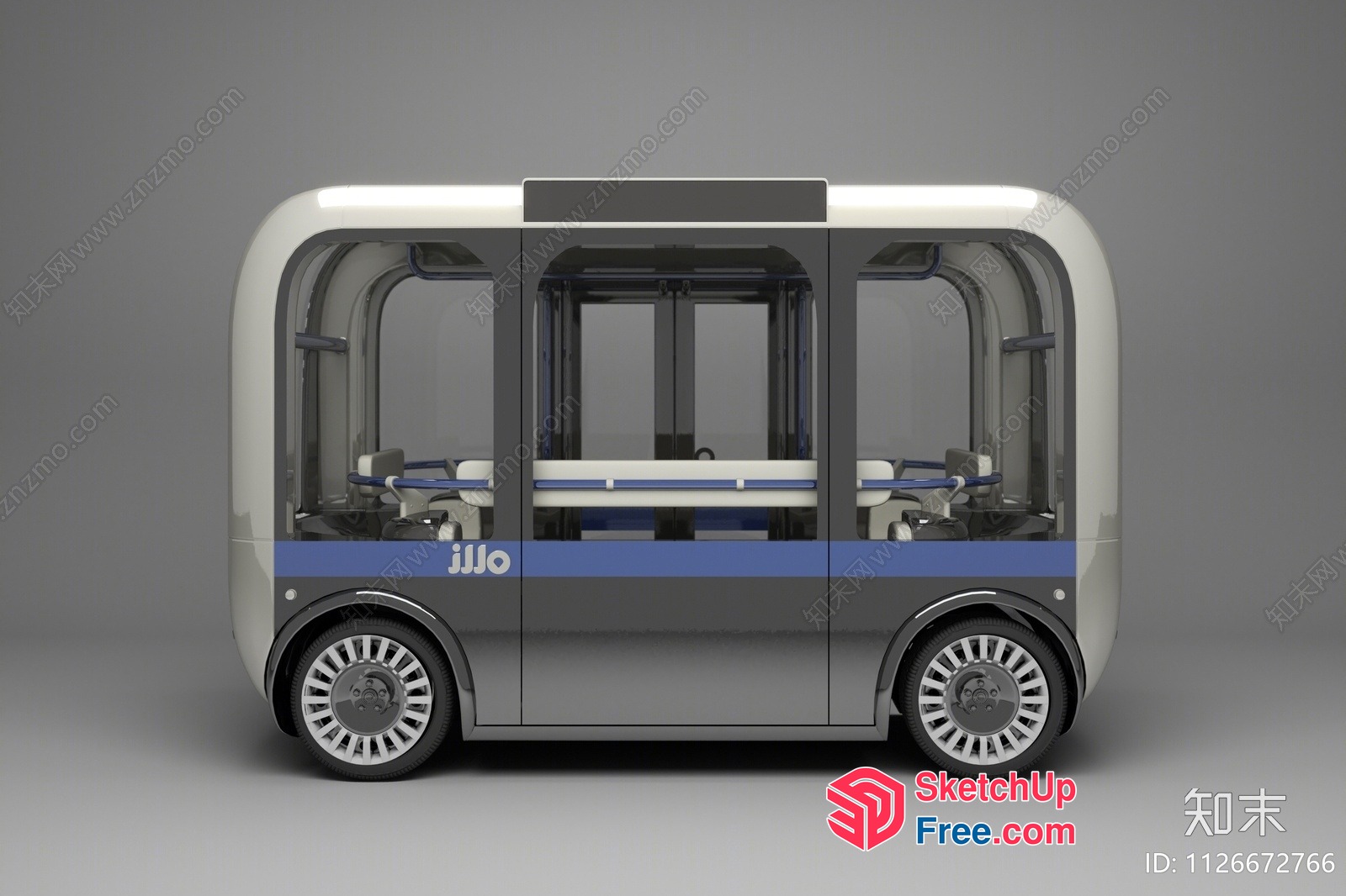 Futuristic Vehicle With Transparent Body 3D SketchUp File