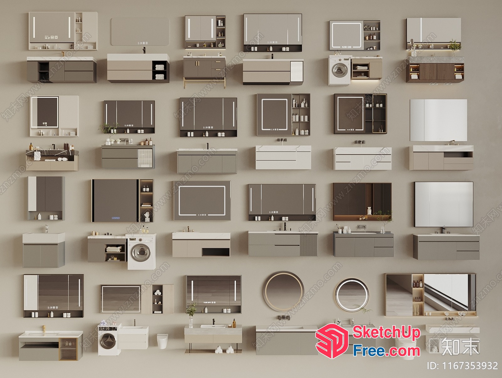 Modern Bathroom Vanity And Accessories 3D SketchUp File