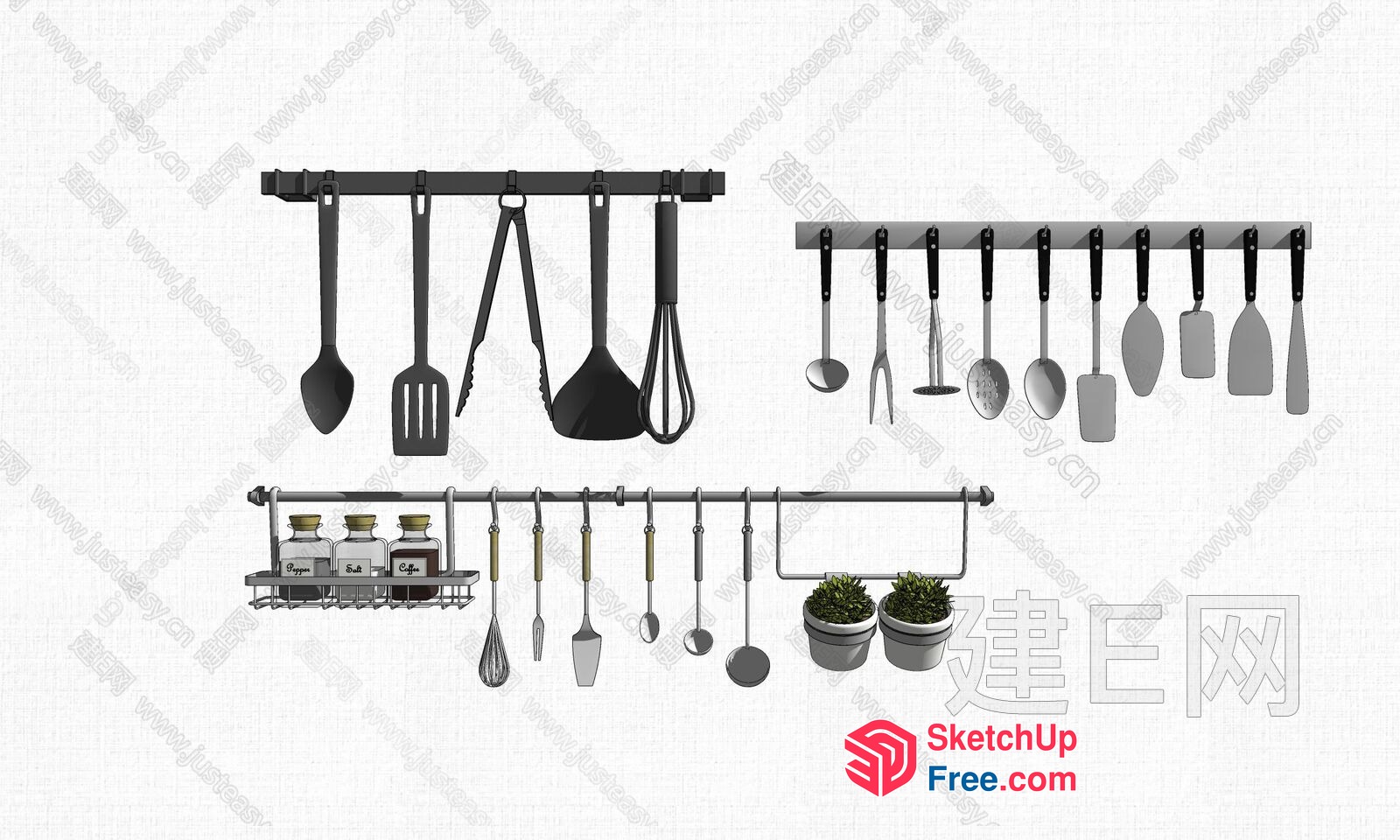 Kitchen Utensils Hanging Display 3D SketchUp File