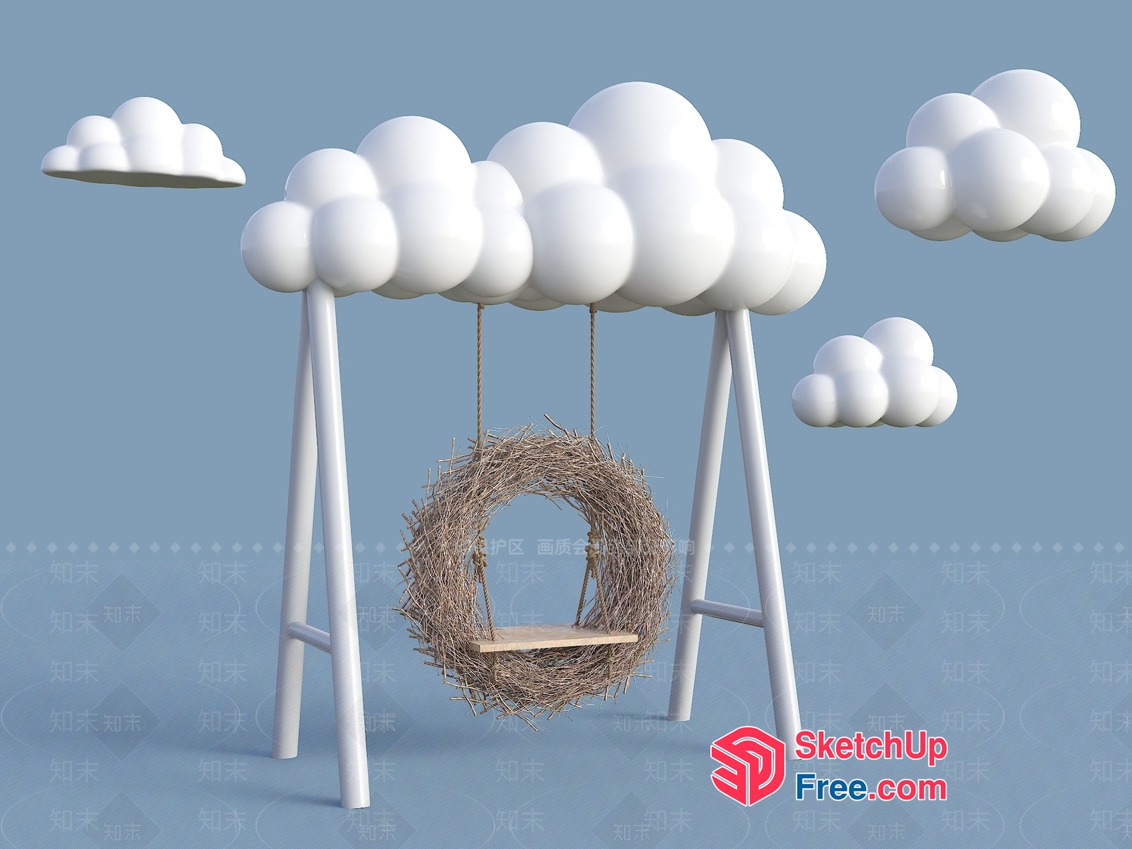 Whimsical Cloud Swing 3D SketchUp File