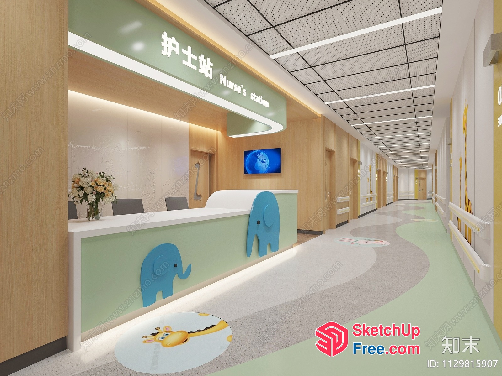 Modern And Welcoming Hospital Reception Area 3D SketchUp File
