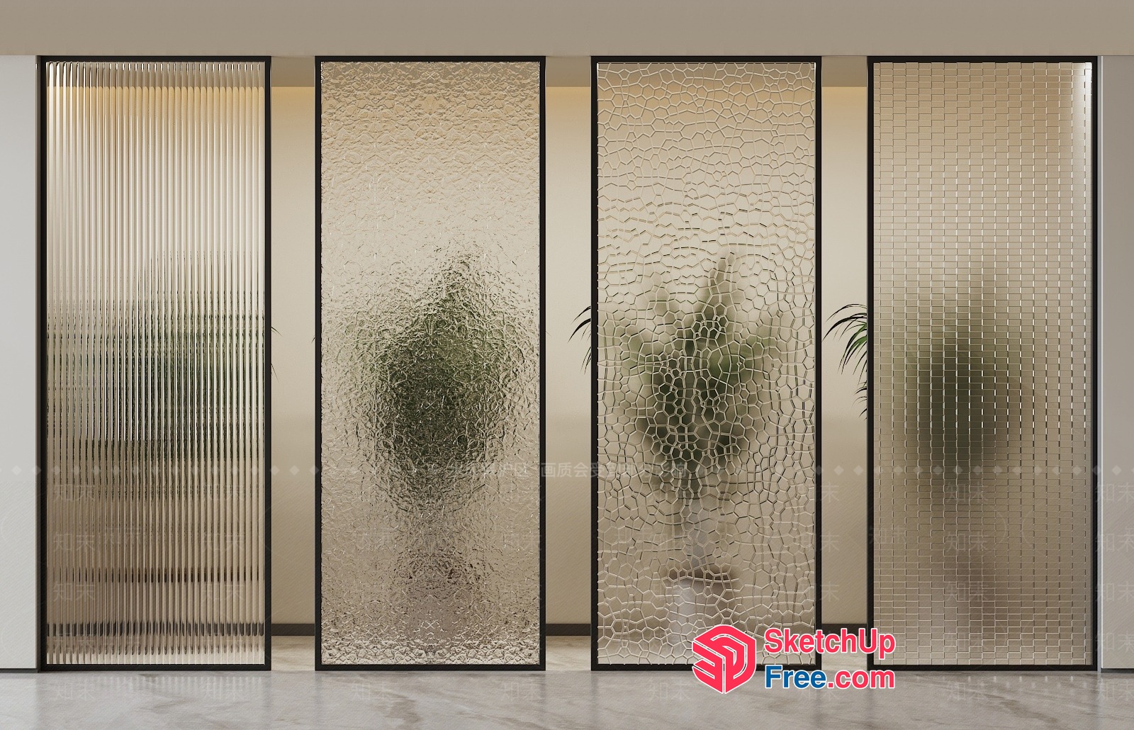 Decorative Glass Wall Panels 3D SketchUp File