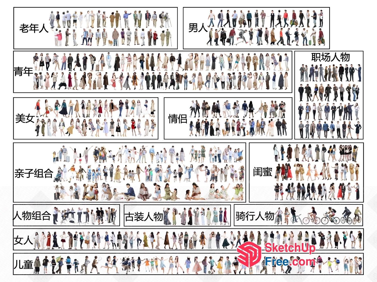 A Collection Of People In Various Outfits 3D SketchUp File
