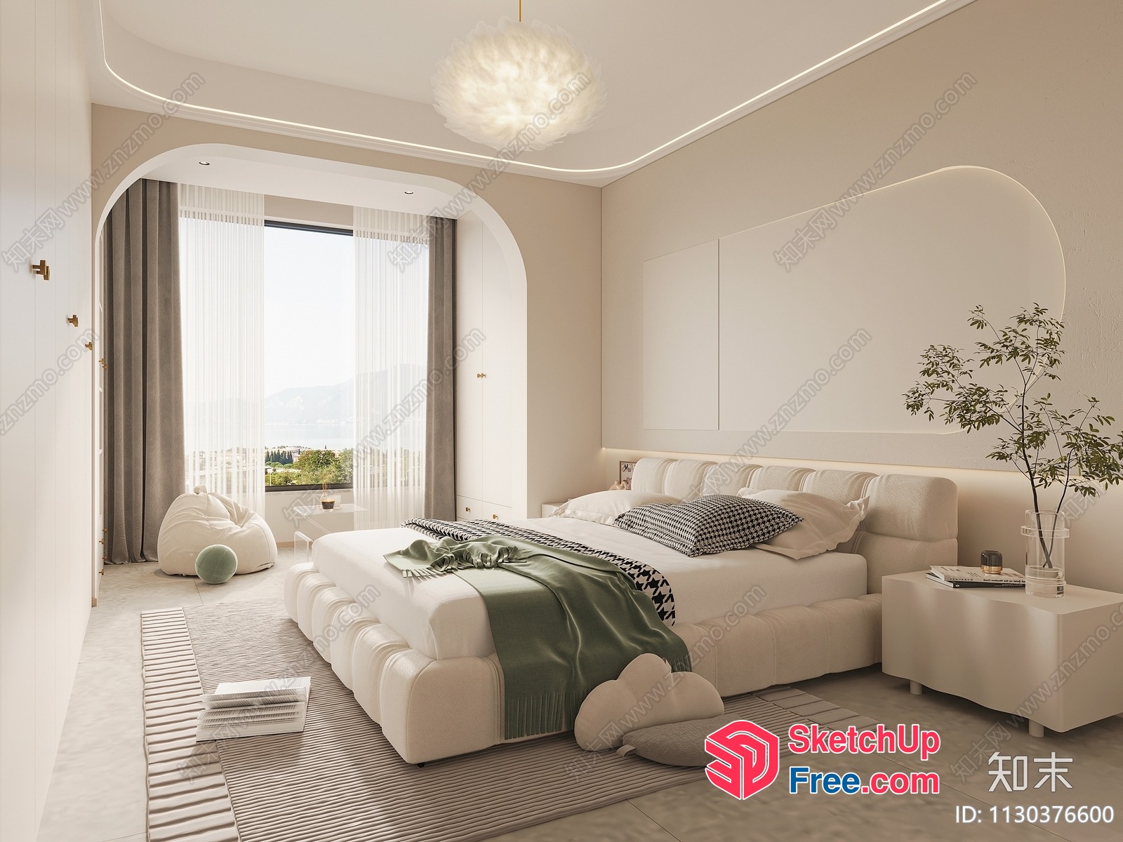Modern Minimalist Bedroom Interior Design 3D SketchUp File