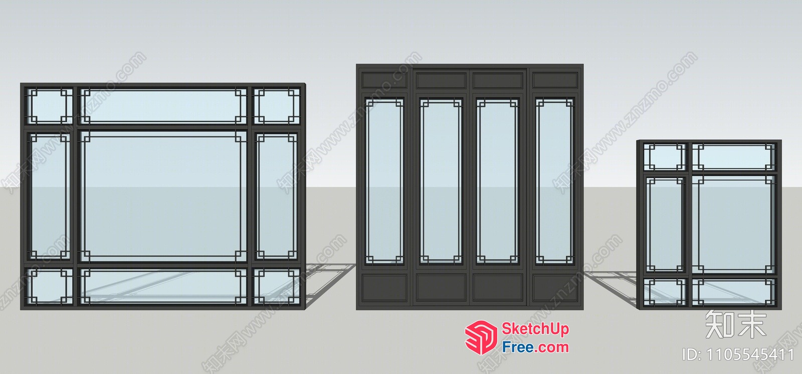 Large Glass Window, Door And Partition Screen 3D SketchUp File