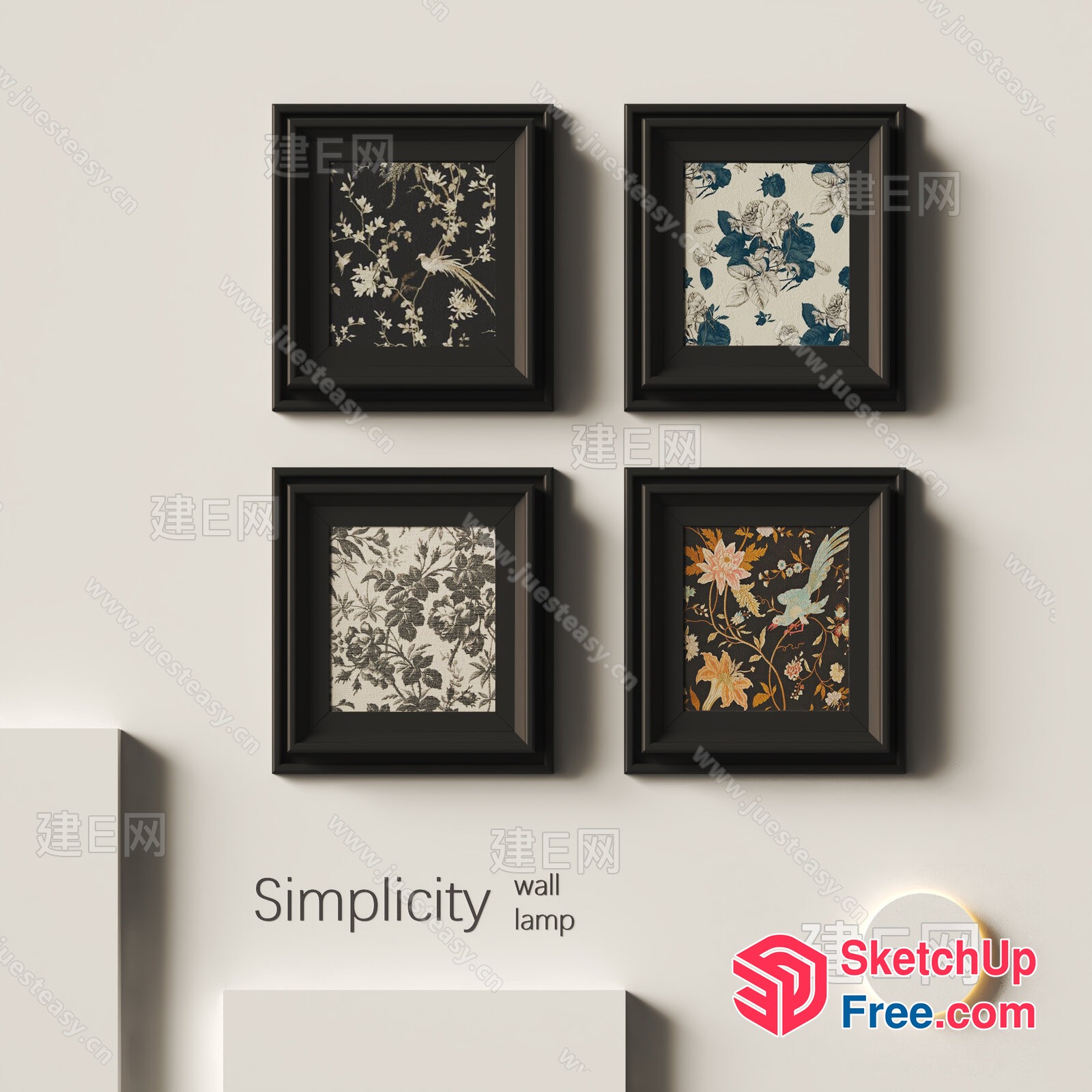 Simple Wall Lamp Design With Floral Patterns 3D SketchUp File