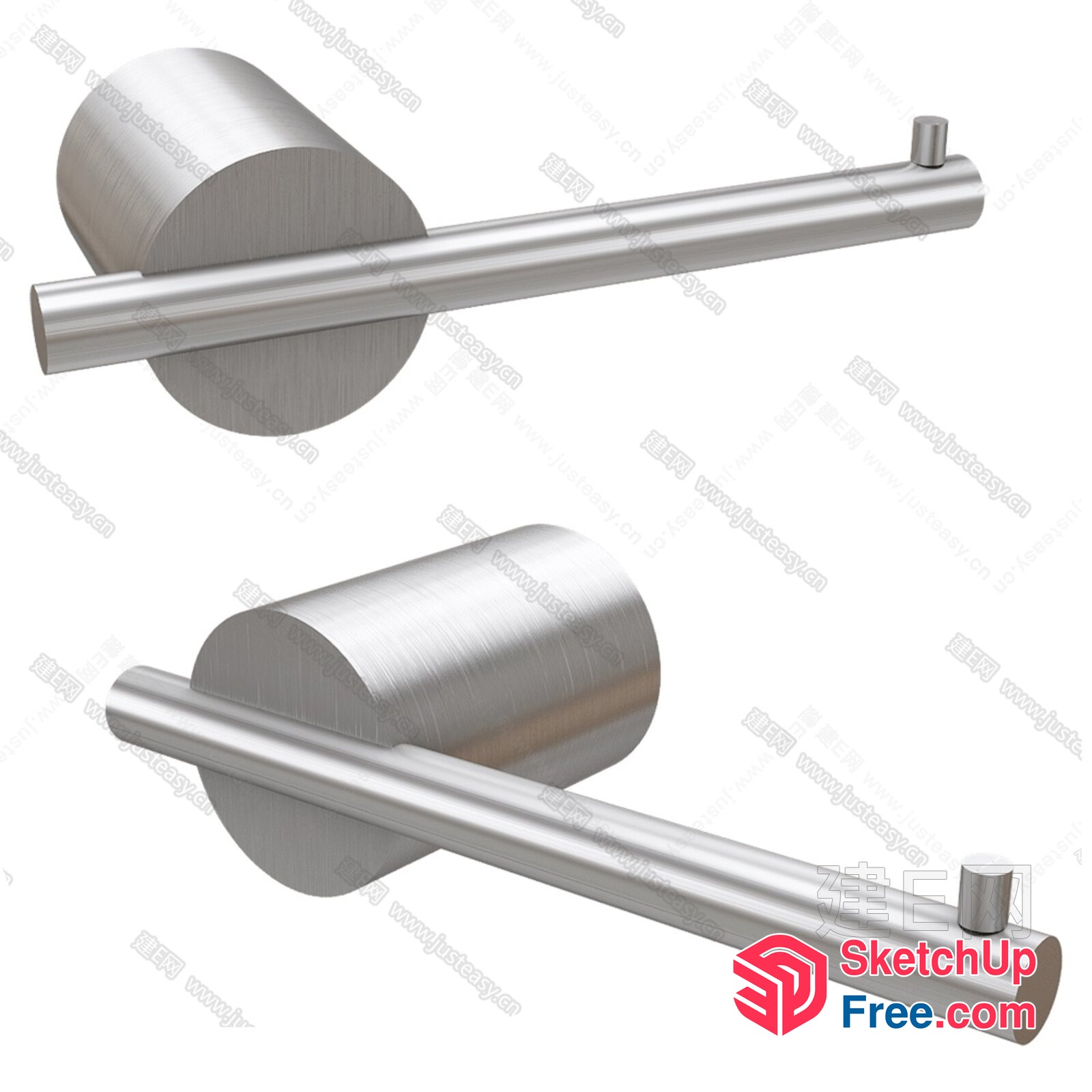 Silver Metal Toilet Roll Holders 3D SketchUp File