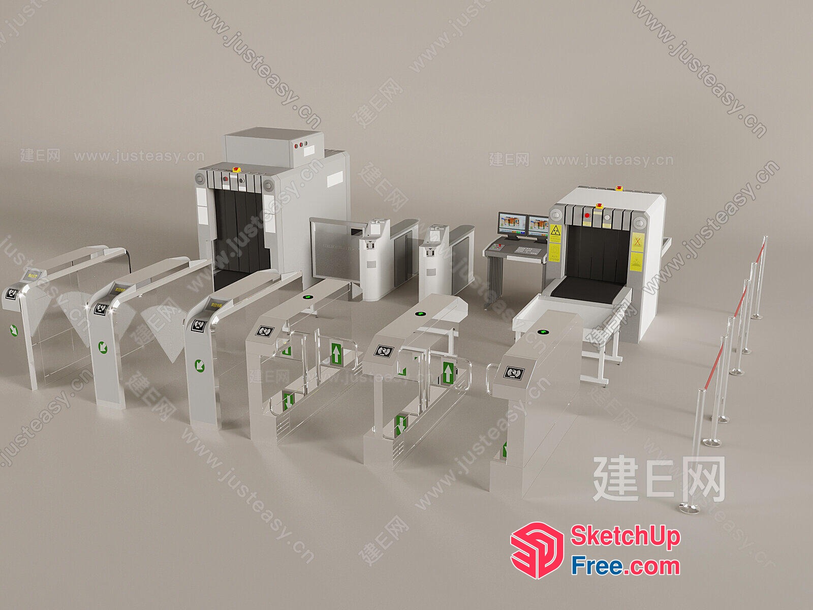 Airport Security Checkpoint Equipment 3D SketchUp File