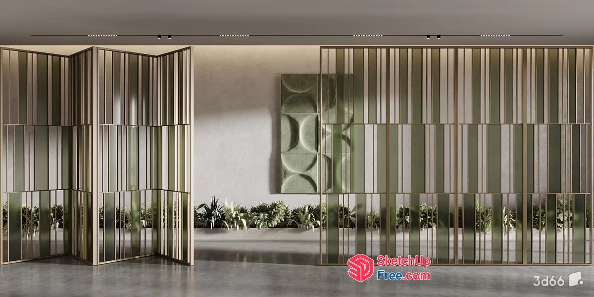 Modern Glass Partition Screen 3D SketchUp File
