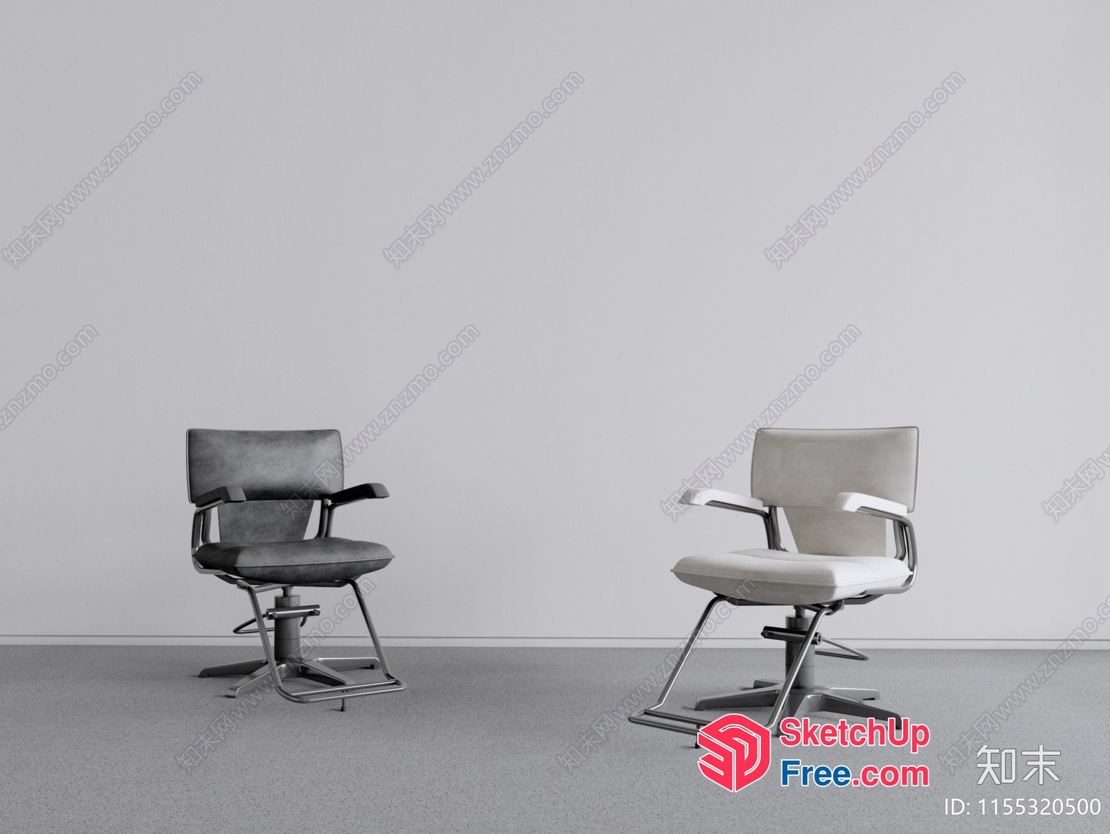 Two Chairs In A Minimalist Interior 3D SketchUp File