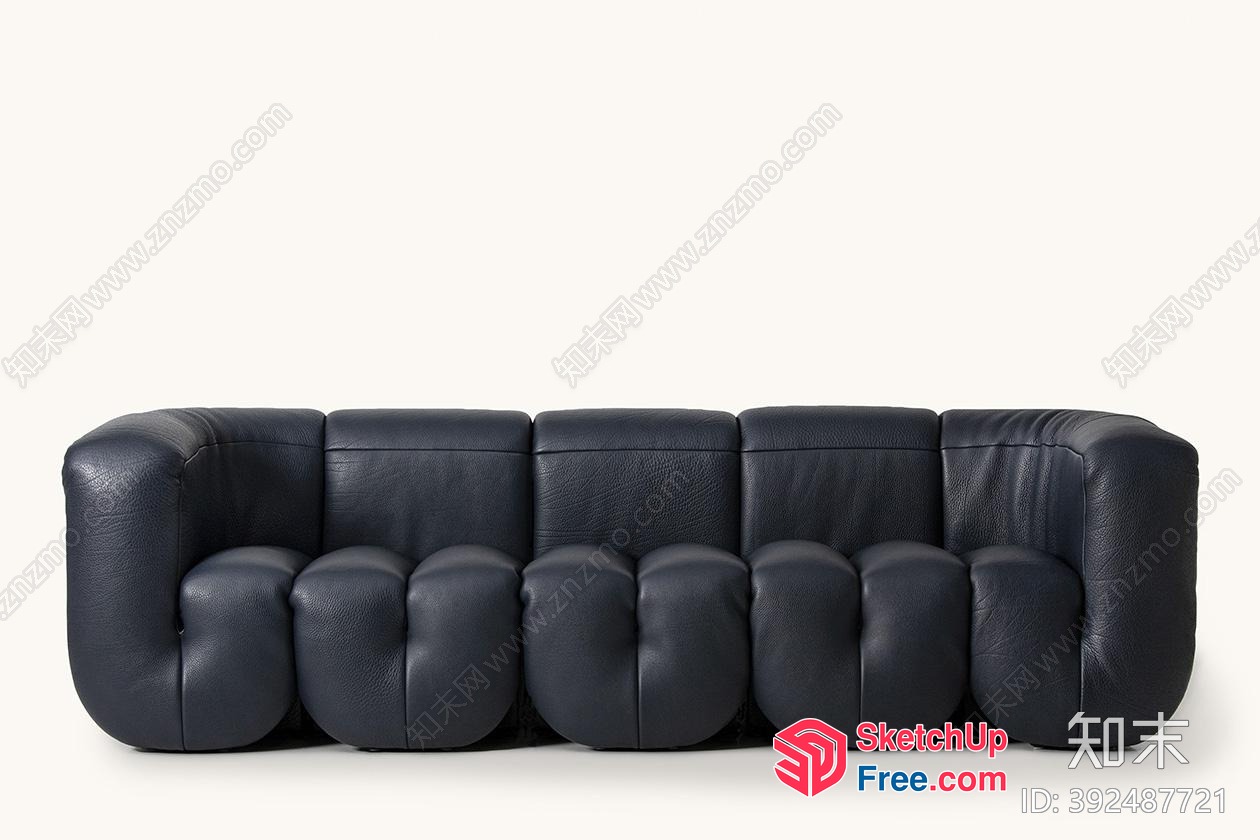 Sleek And Modern Leather Sofa 3D SketchUp File