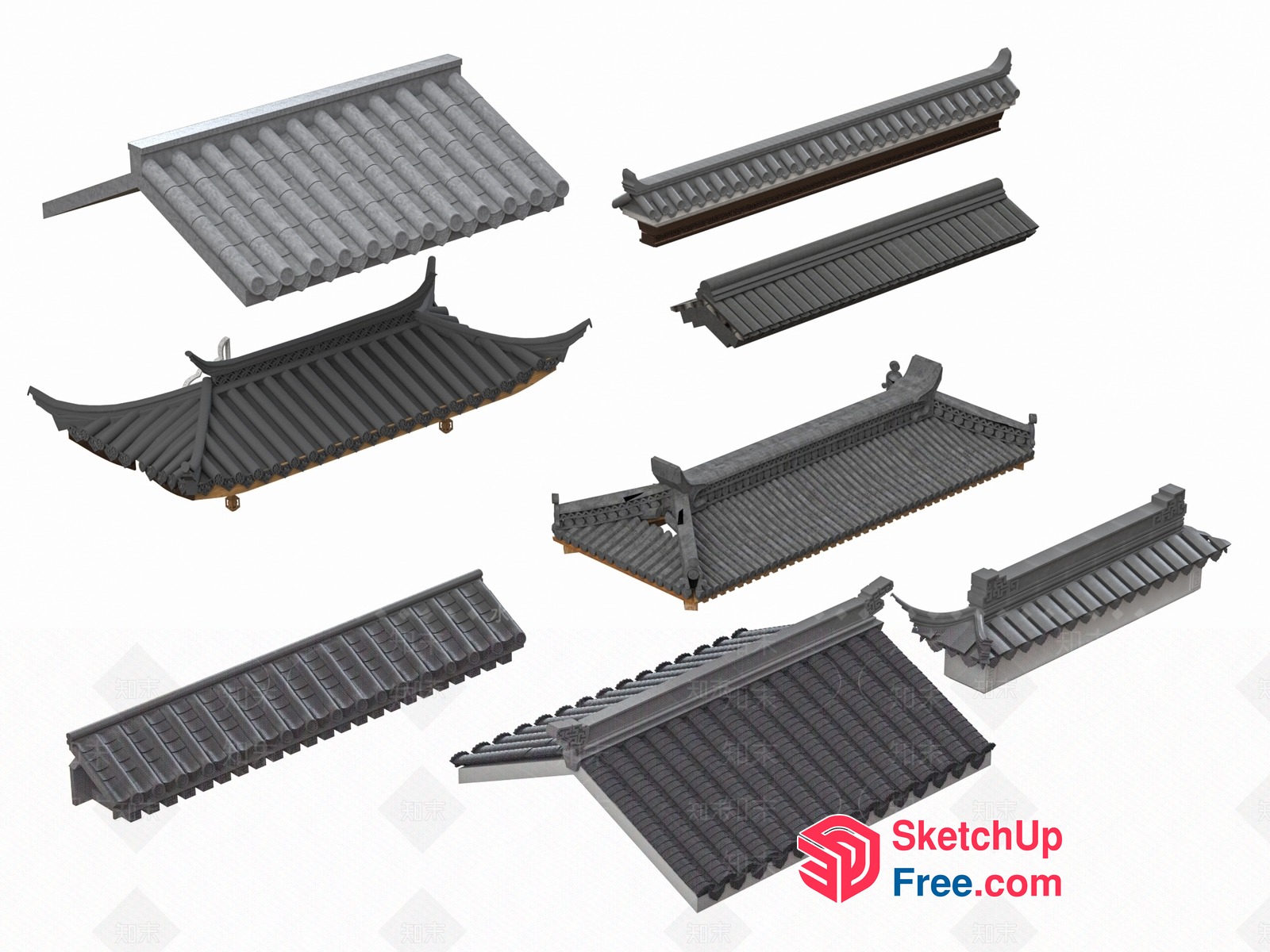 Traditional Asian Roof Designs 3D SketchUp File