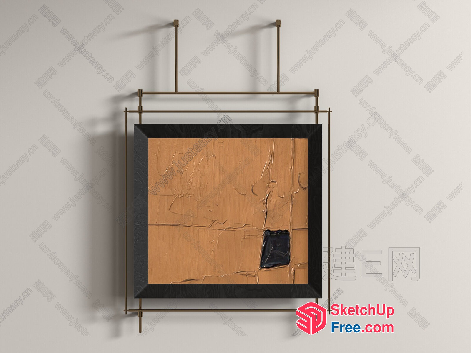 Minimalist Artwork With Distressed Frame 3D SketchUp File