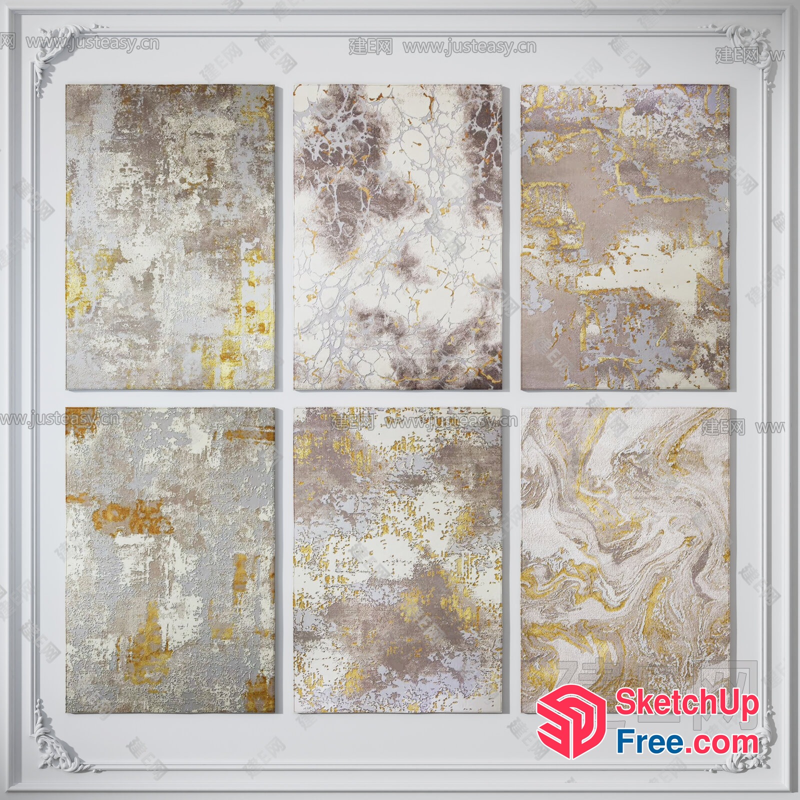 Elegant Marble-Inspired Wall Decor 3D SketchUp File