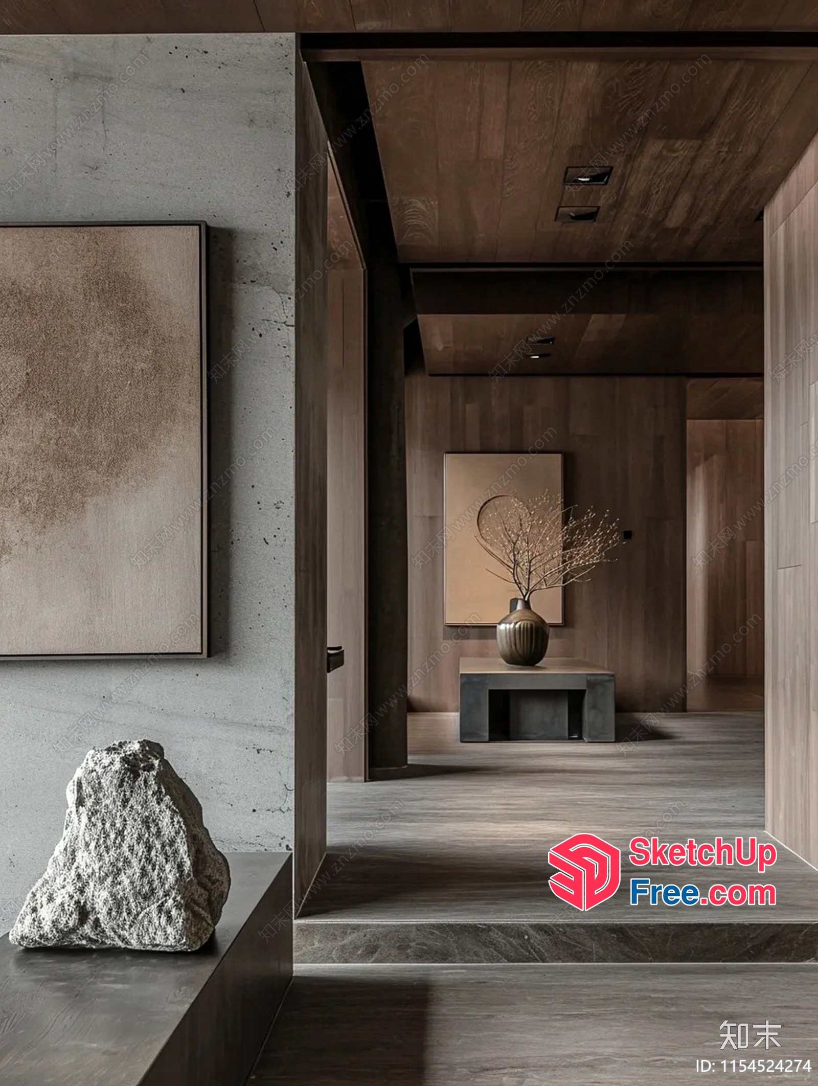 Elegant And Modern Japanese-Inspired Interior 3D SketchUp File