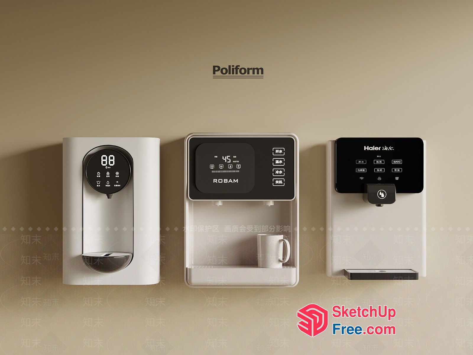 Poliform Water Dispensers 3D SketchUp File