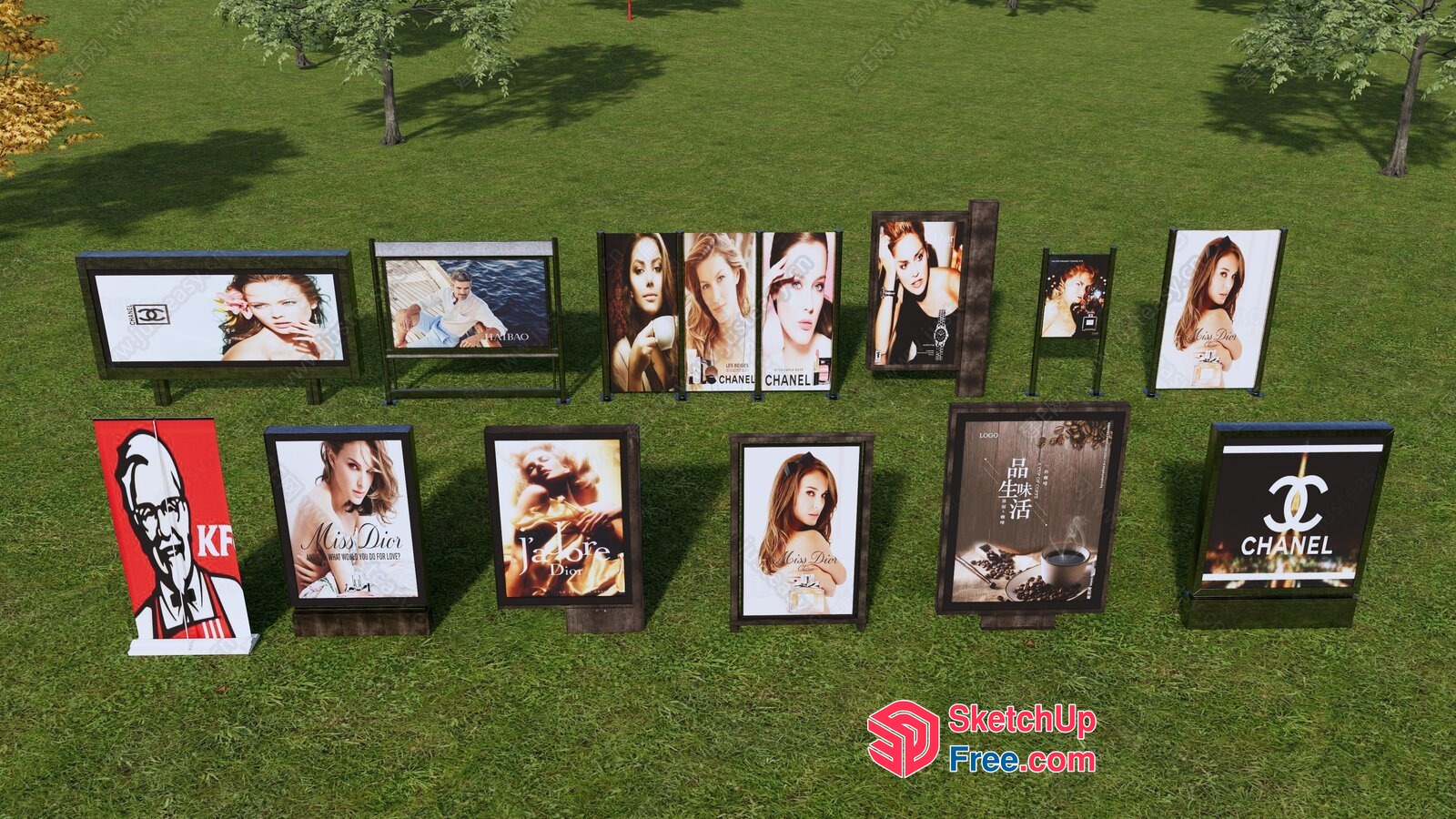 Outdoor Advertisement Displays 3D SketchUp File