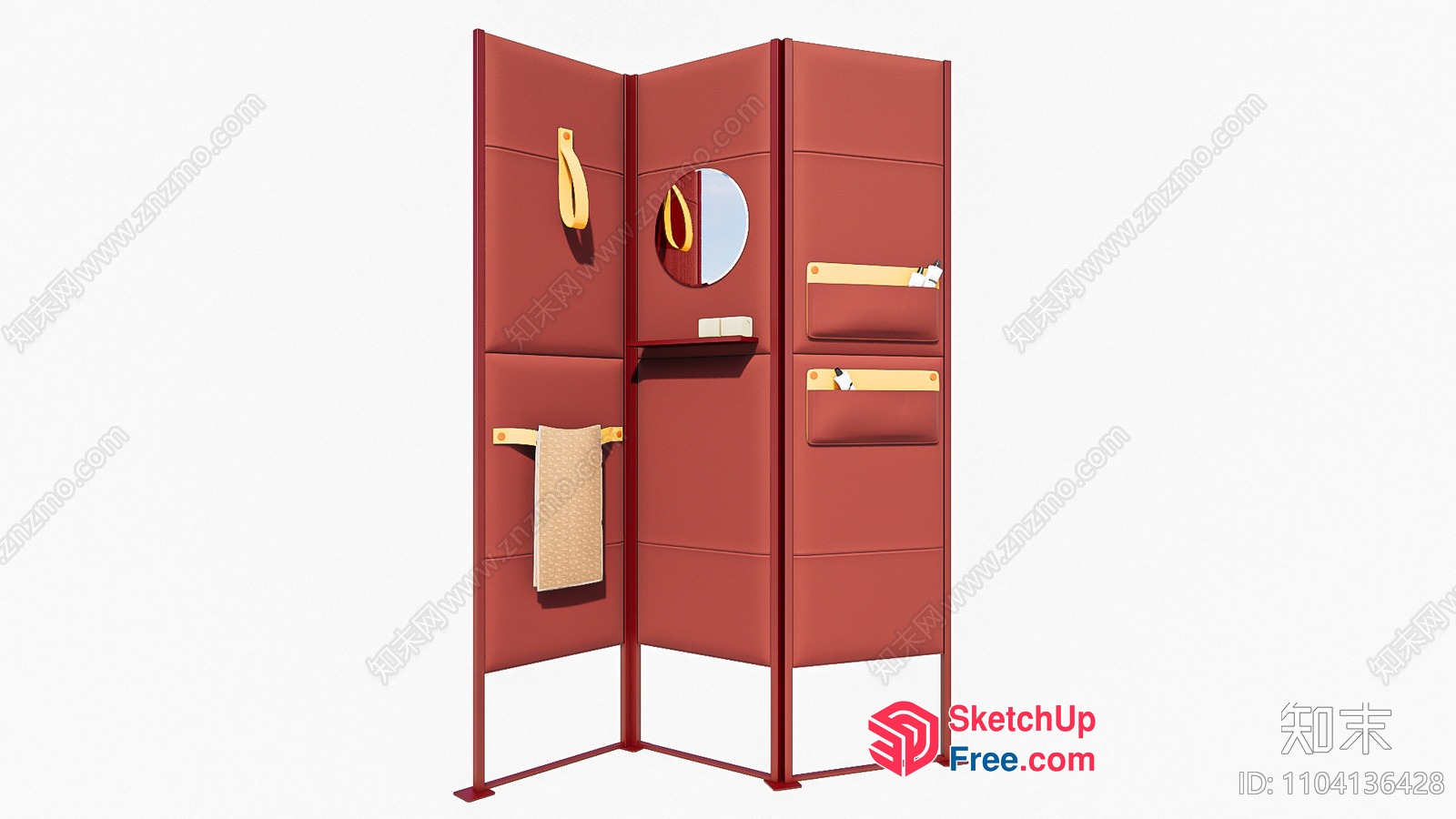 Partition Screen With Storage And Decorative Elements 3D SketchUp File