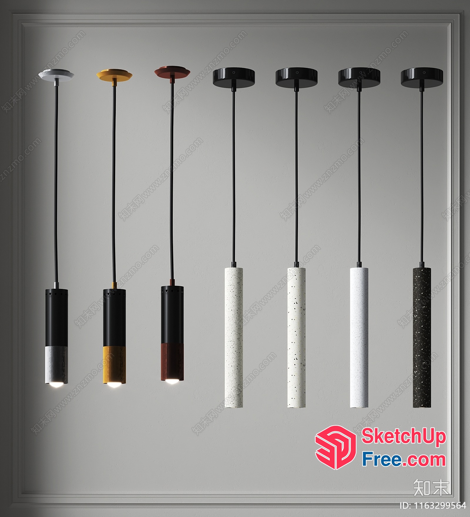 Modern Minimalist Ceiling Light Fixtures 3D SketchUp File