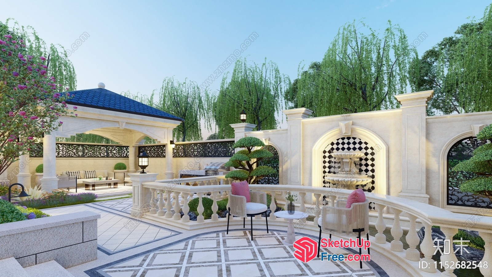 Elegant And Luxurious European-Style Villa Interior 3D SketchUp File
