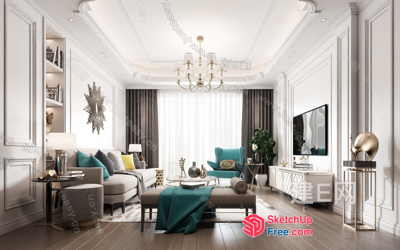 Luxurious Modern Classic Interior Design 3D SketchUp File