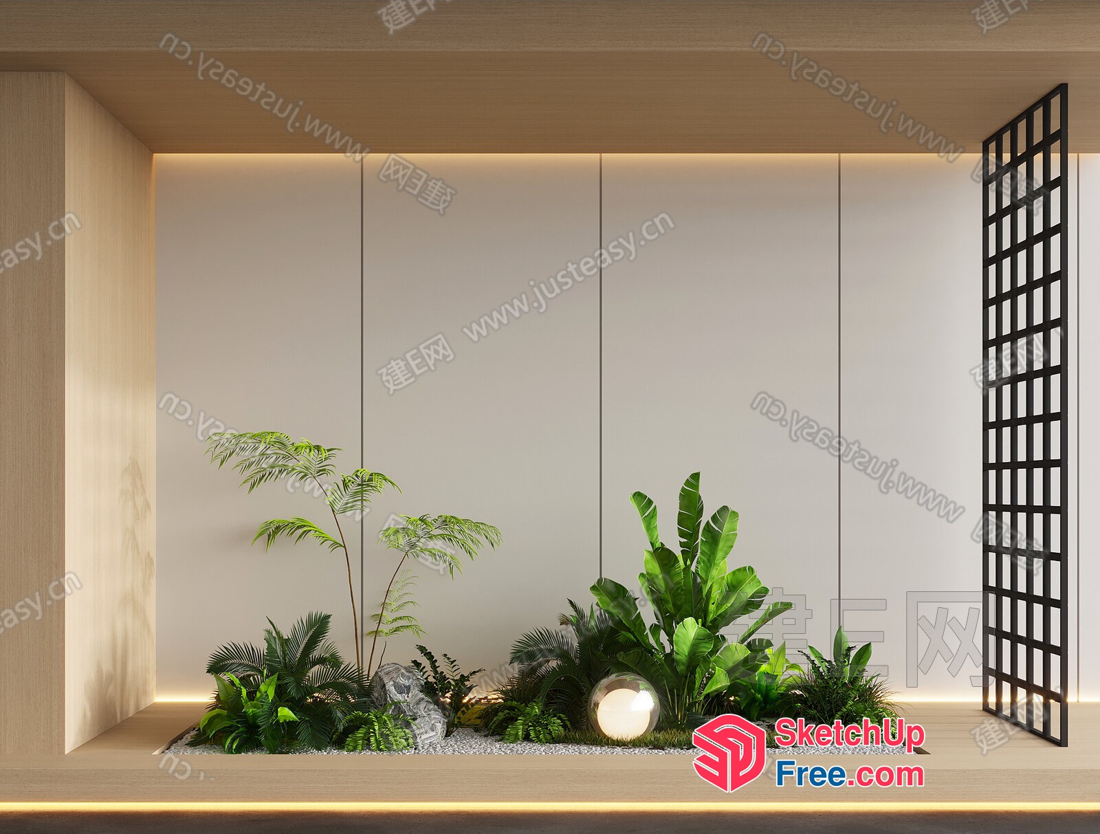 Modern Tropical Greenery Garden 3D SketchUp File