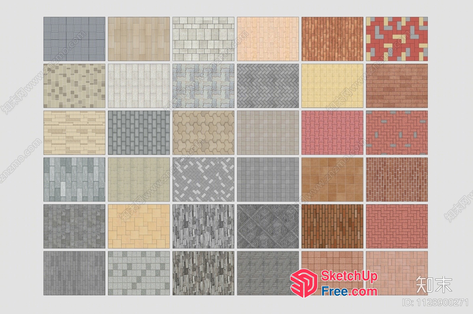 Colorful Brick Patterned Wall Tiles 3D SketchUp File