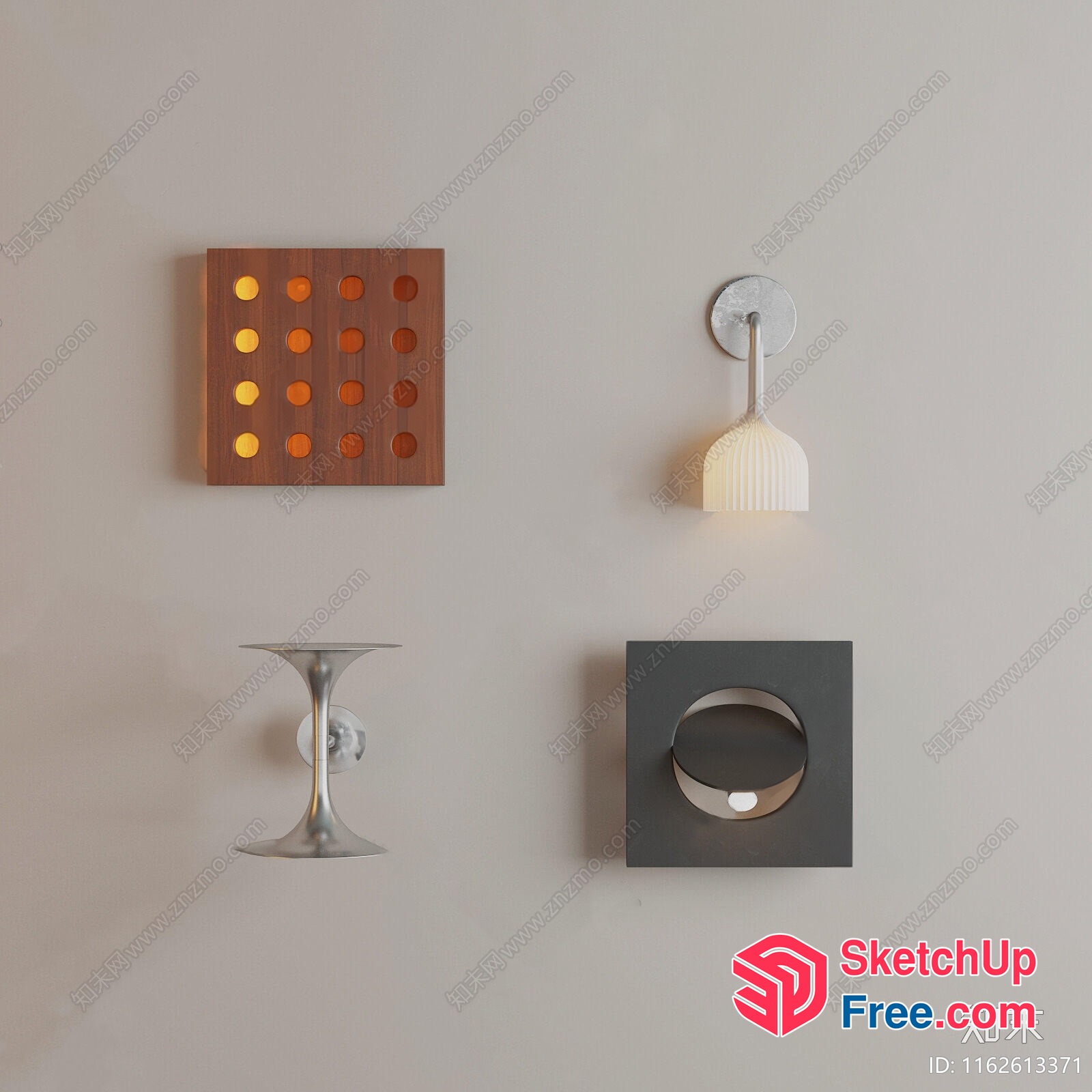 Modern Minimalist Decorative Wall Lighting Fixtures 3D SketchUp File
