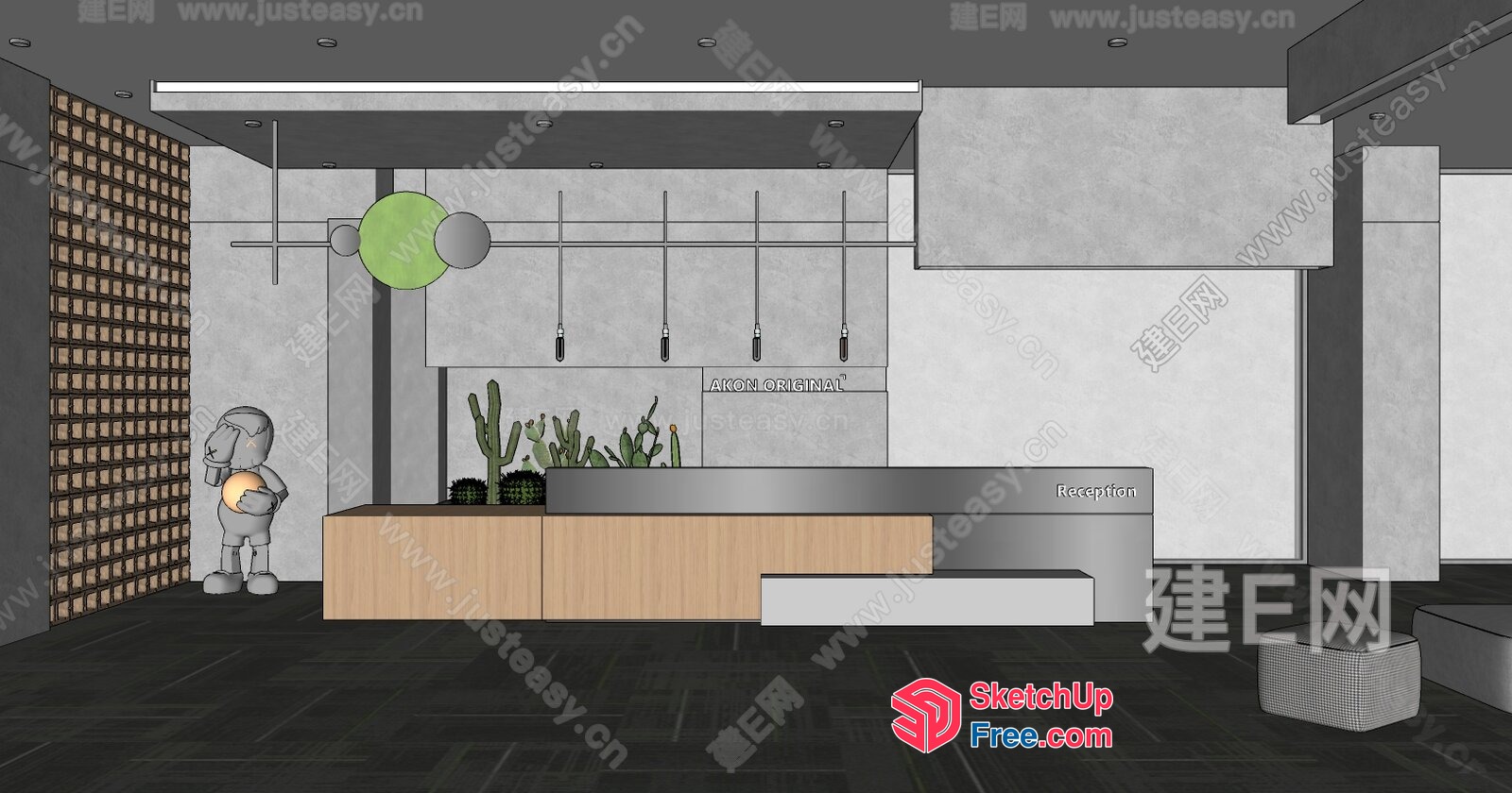 Modern Reception Area With Minimalist Decor 3D SketchUp File