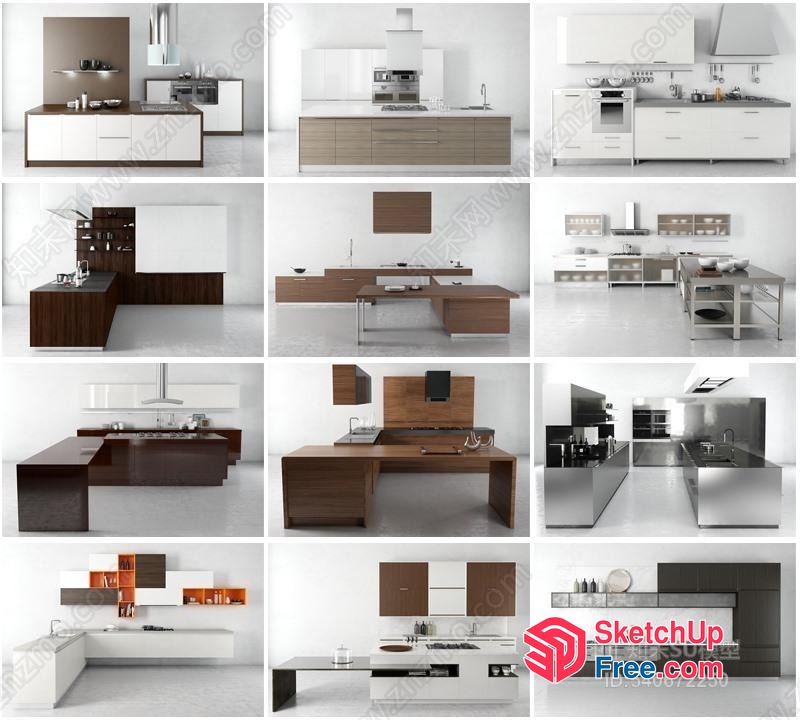 Modern Kitchen Designs In Various Styles 3D SketchUp File