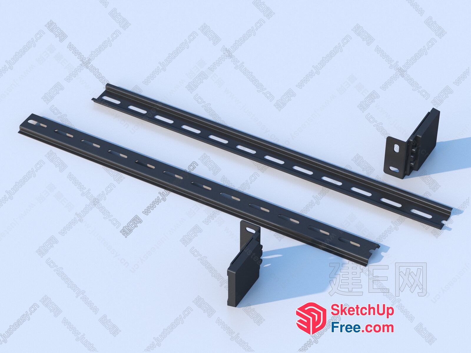 Black Metal Decorative Stair Railings 3D SketchUp File
