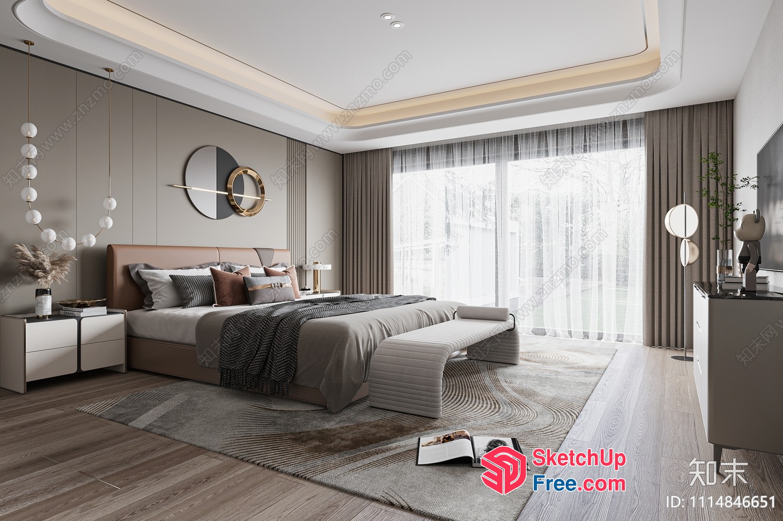 Modern Minimalist Bedroom Interior Design 3D SketchUp File