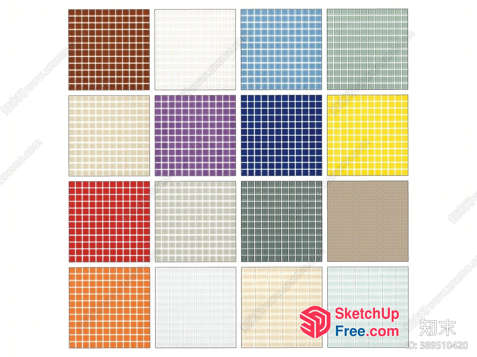 Colorful Tile Mosaic Patterns 3D SketchUp File