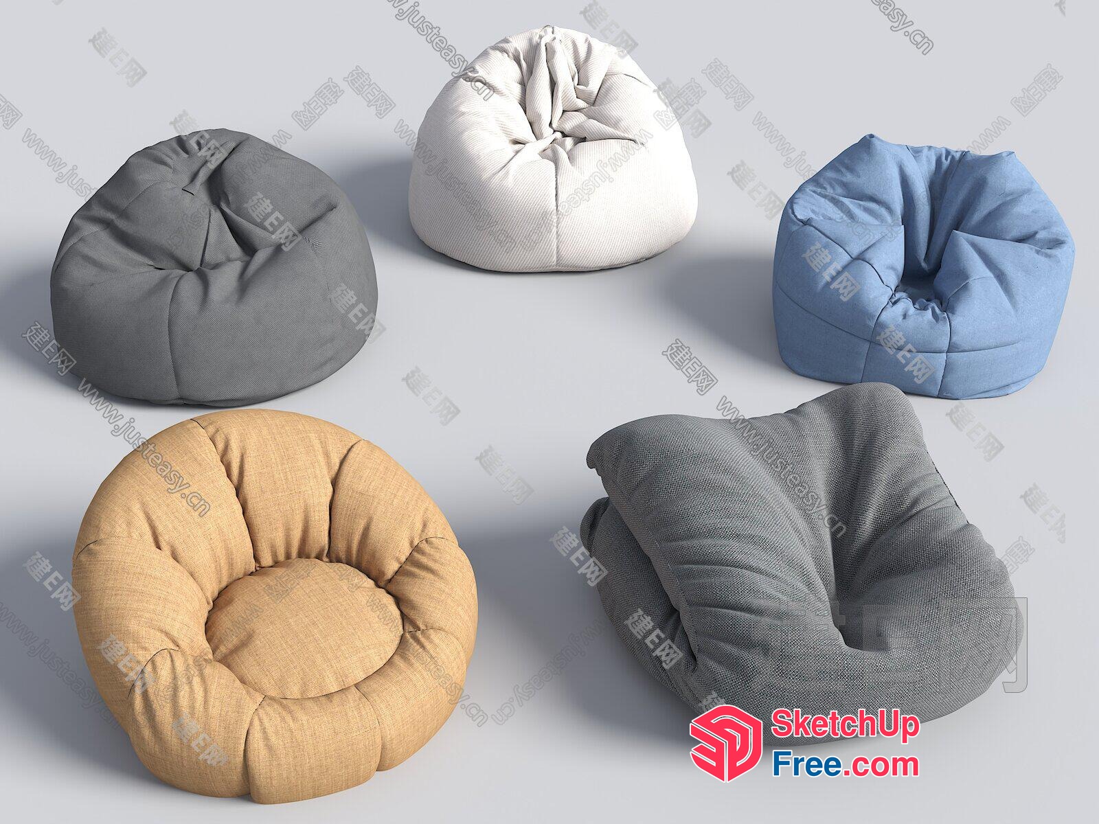 Round Seated Cushion Collection 3D SketchUp File