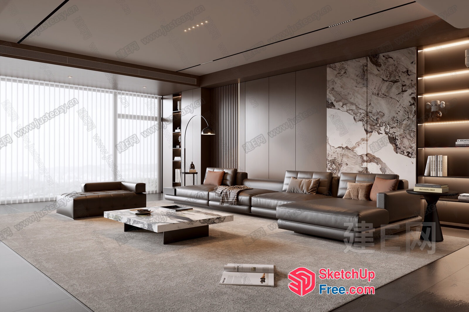 Modern And Luxurious Living Room Interior Design 3D SketchUp File