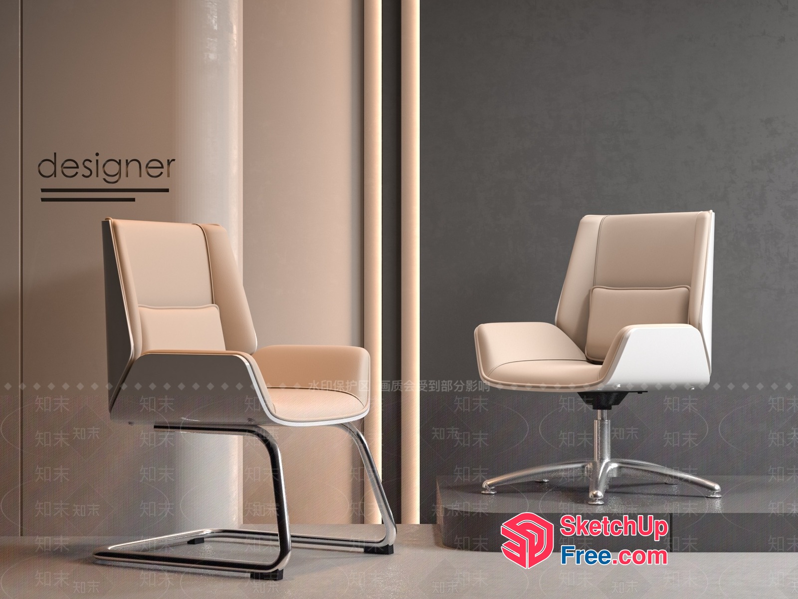 Elegant Modern Office Chair Design 3D SketchUp File