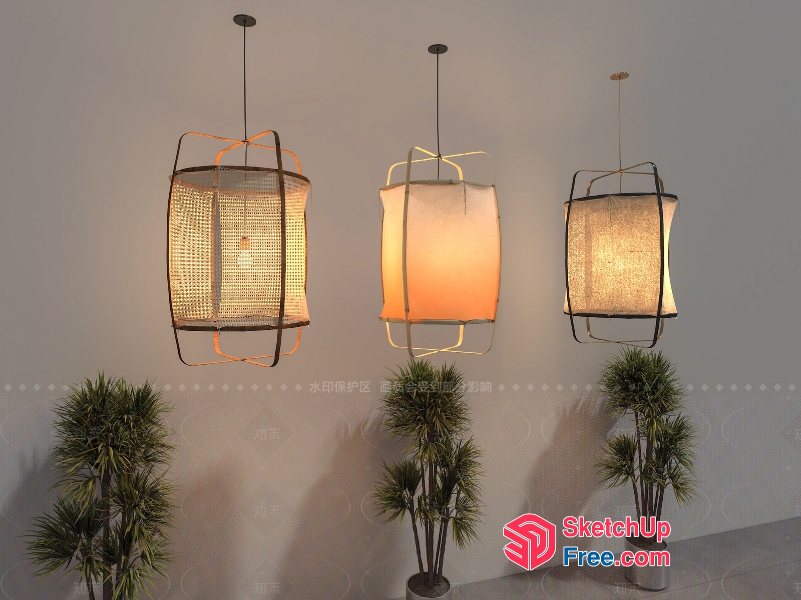 Elegant Hanging Light Fixtures In Modern Style 3D SketchUp File