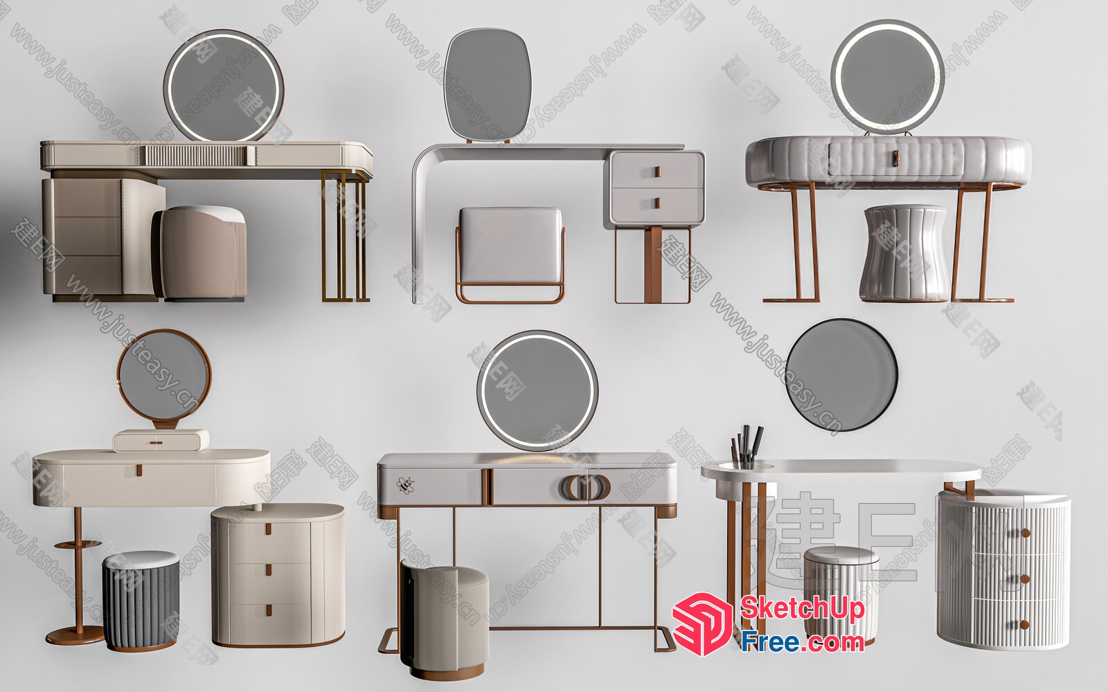 Modern Vanity Table Designs 3D SketchUp File
