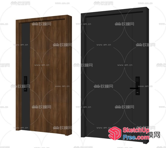Two Doors With Modern Handles 3D SketchUp File